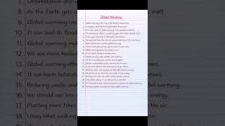 Global Warming – 20 Lines Essay