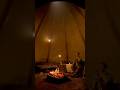 A Cozy Campfire in a Log Teepee Makes a Hot Tent for Winter Camping #camping