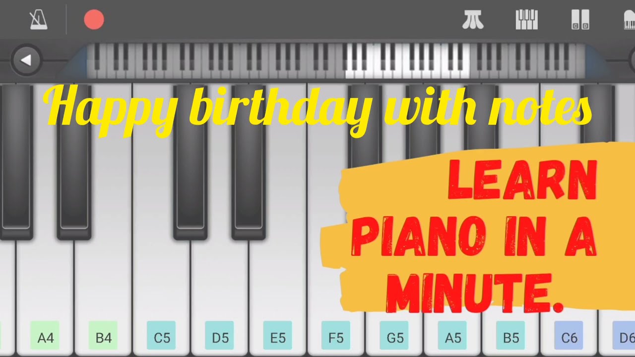 Happy birthday🤩- easy piano tutorial with notes #mustwatch #instrument #piano