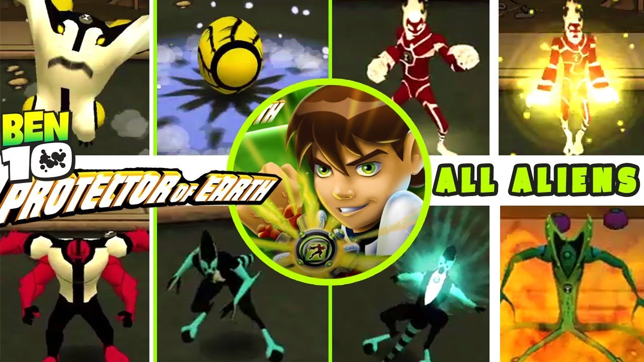 BEN 10 Protector of Earth ALL ALIENS + All Combos - YouTube