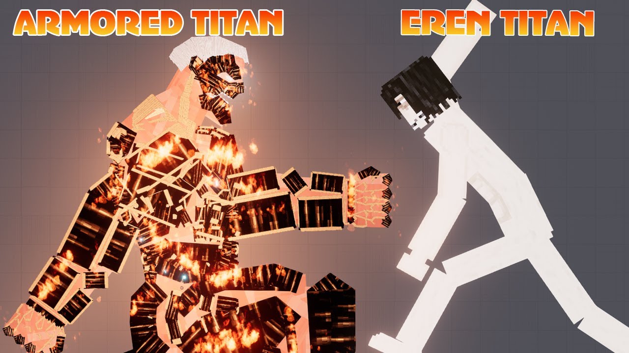 Armored Titan 2022 vs Eren Titan (AOT Mod) - People Playground 1.22.3