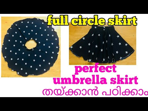 Umbrella skirt cutting stitching malayalam easy method ll full circle ...