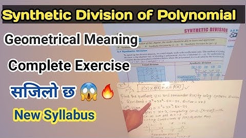 Synthetic Division of Polynomials - Method, Steps, Examples || Basic Concept #syntheticdivision