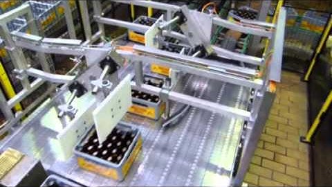 Precise sorting of lightweight/heavy beverage crates from 1 → 3 lanes #33