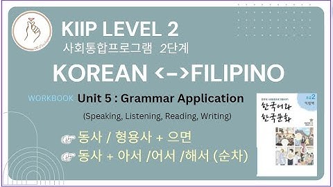 KIIP LEVEL 2: Workbook Unit 5 Application Speaking, Listening, Reading, and Writing