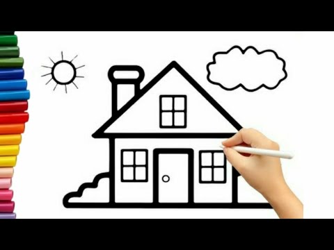 2 ideias muito fáceis para colorir desenhos de casas