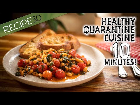 10 Minute Healthy Meal with Beans, Tomato and Crusty Bread