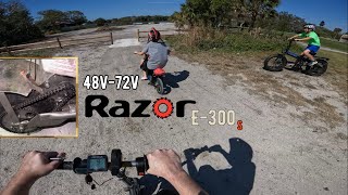 48v-72v Electro & Company Razor E-300s; 1st & 2nd Run On 48v; Start w/ 10/54 & End w/ 15/54 @ 5:02