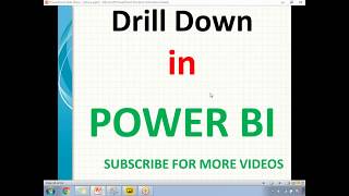 Drill Down in Power BI