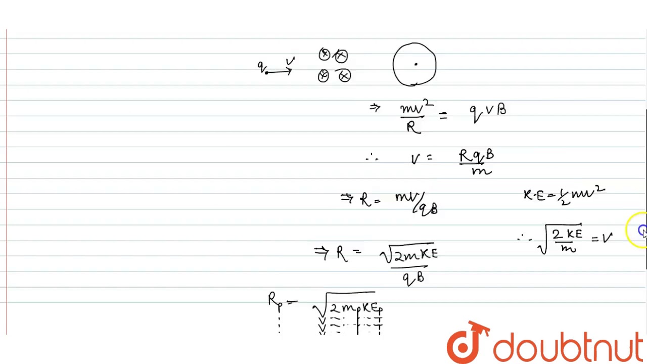A proton carrying `1 MeV` energy is moving in a circular path