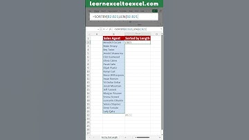 How to Sort Data by Text Length in Excel using SORTBY Function in Excel Formula