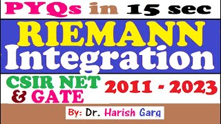 PYQs on Riemann Integration | Short Cut tricks | CSIR NET & GATE 2011 to 2023