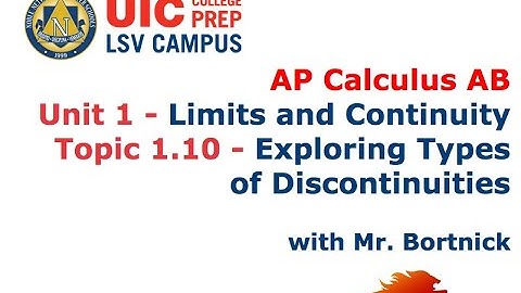 AP Calculus AB - 1.10 Exploring Types of Discontinuities