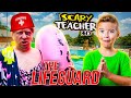 LAST to Leave the POOL Escape Scary Teacher the Lifeguard | Thumbs Up Family