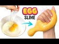 DIY GLOSSY FLUFFY SLIME using RAW EGG!! No Glue, No Shaving Foam, No Borax 😱!