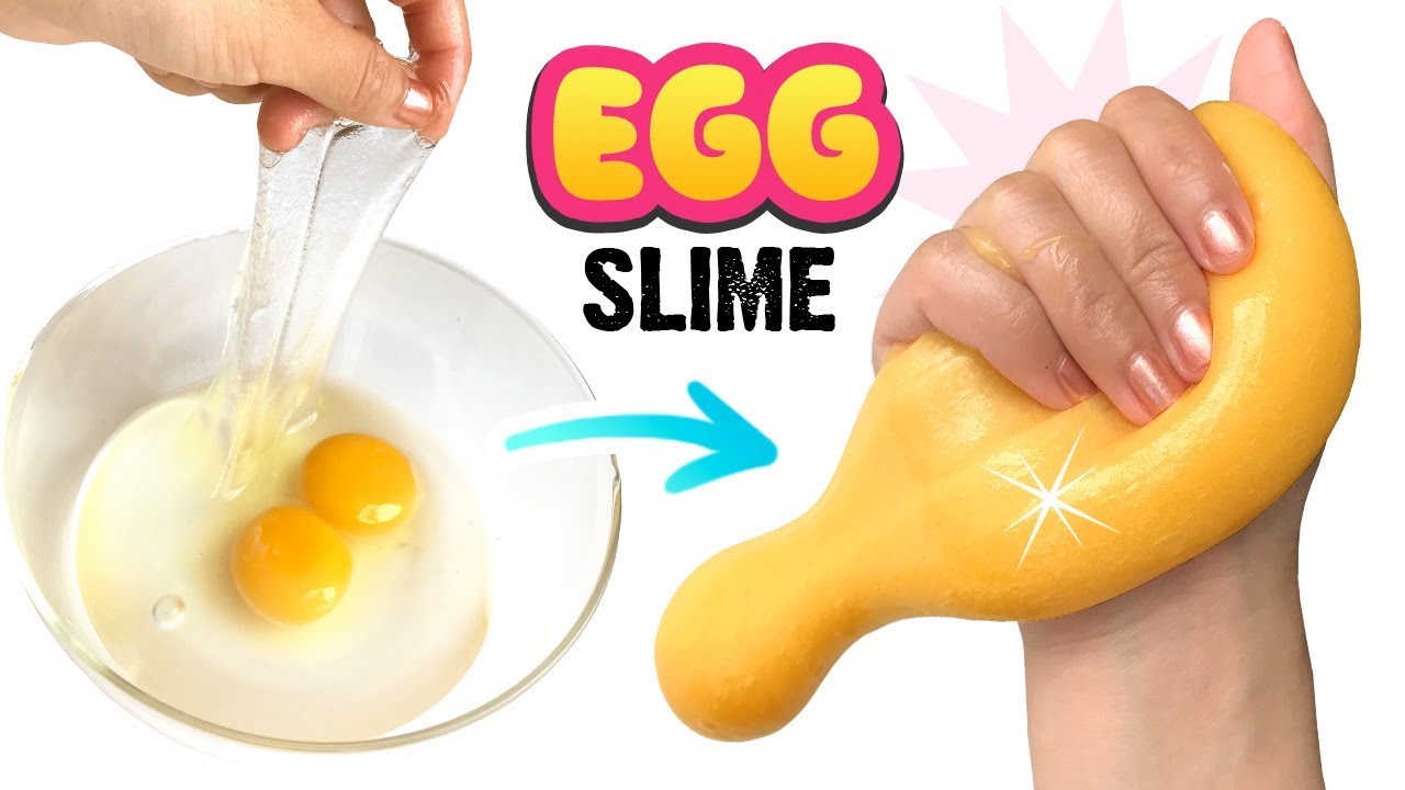 Diy Glossy Fluffy Slime Using Raw Egg No Glue No Shaving Foam No Borax