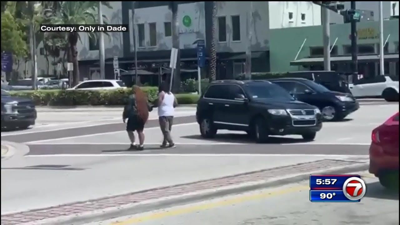 Miami-Dade bus driver helps blind passenger cross street - YouTube