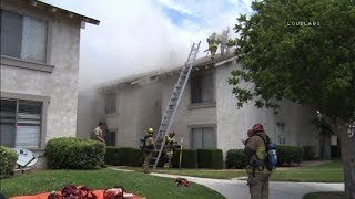 Apartment Fire / Victorville RAW FOOTAGE