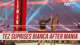 WATCH: Montez Ford Surprises Bianca Belair In The Ring After WrestleMania Title Win