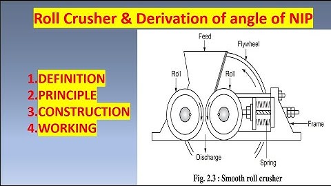 Roll crusher | Derivation of angle of nip | working Principle & Construction of Roll Crusher | mo |