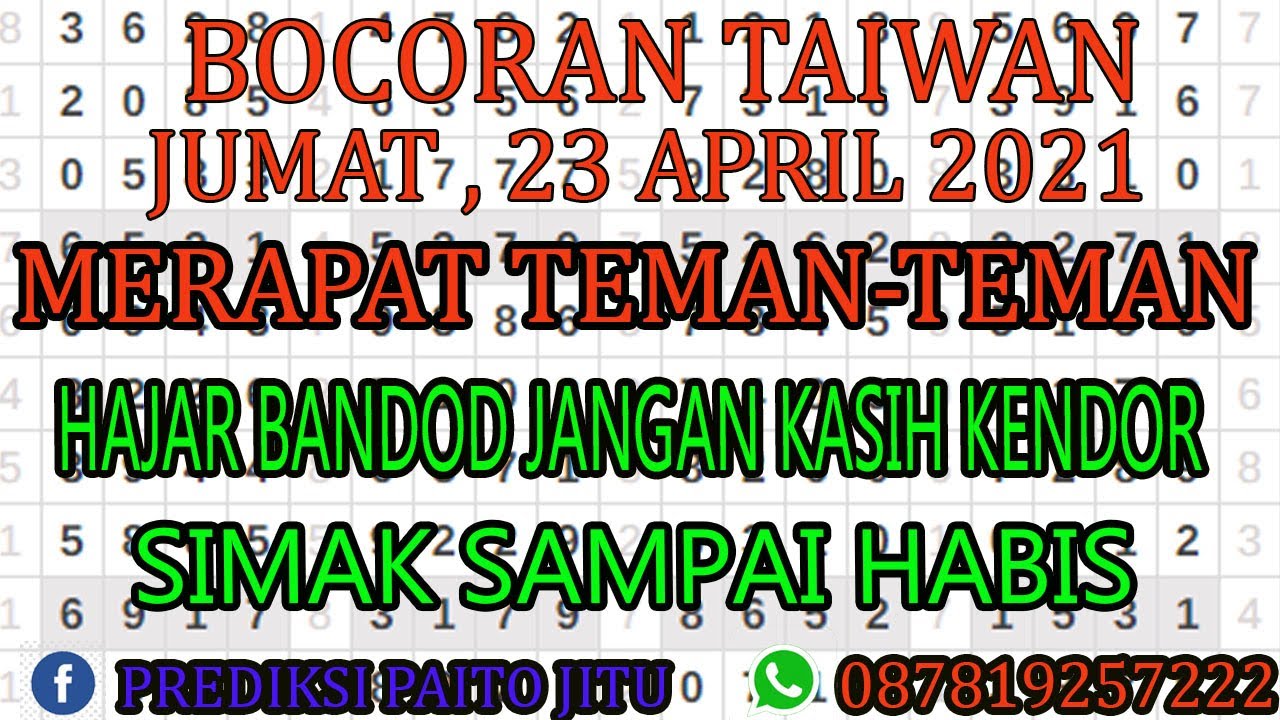 Prediksi Angka Jitu Taiwan Hari Ini 23 April 2021 Prediksi Togel Taiwan Prediksi Taiwan Youtube Prediksi Angka Jitu Taiwan Hari Ini 23 April 2021 Prediksi Togel Taiwan Prediksi Taiwan Youtube