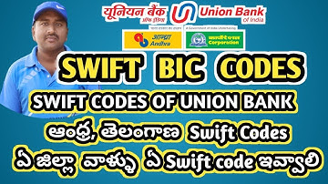 Union Bank Of India Swift Codes Telugu | Union Bank Swift Codes