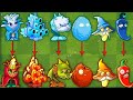 PvZ2 Battlez - 25 Plants FIRE vs ICE *3Power-Up | Who is Best Plant ?