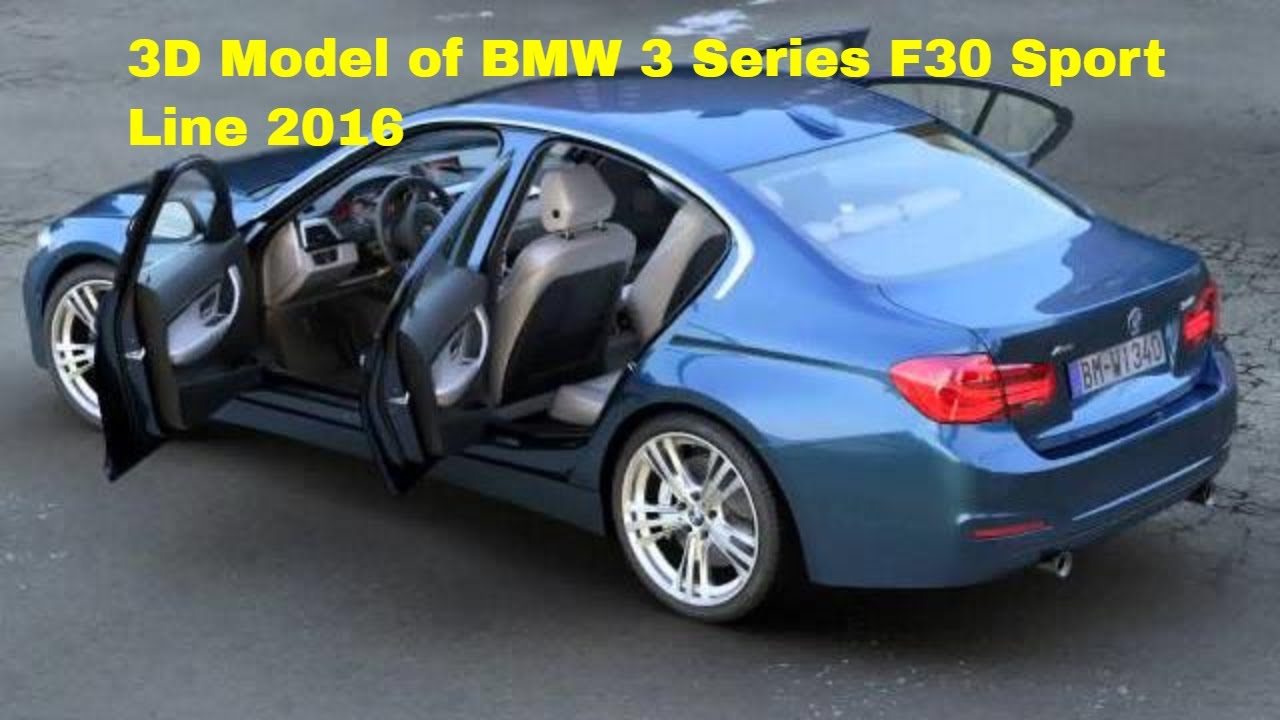 3D Model of BMW 3 Series F30 Sport Line 2016 Review 