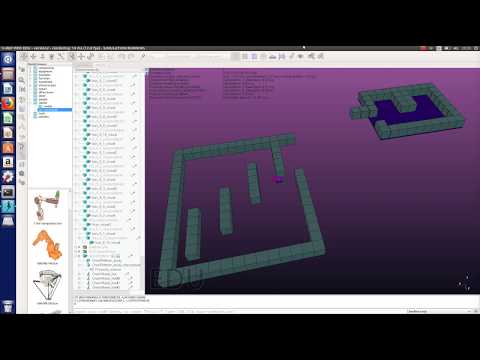 V-REP simulator - Map1 - Robot hovering from one map to another
