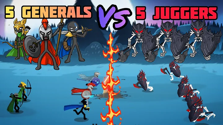 Stick War 3 - 5 Generals Atreyos Xiphos Kytchu Archis Spearos Vs 5 Jugger Knights