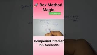 Calculate Compound Interest in 2 Seconds!🚀 Box Method Magic | Learn With Raman #rwa #reasoning #cet