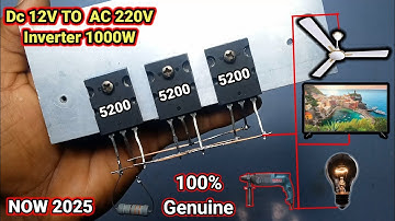 12 to 220v inverter 1000w | Using 3 x 2SC5200 transistor | #miniinverter #inverter12vto220v 😎
