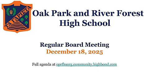 Regular Board of Education Meeting - December 18, 2025