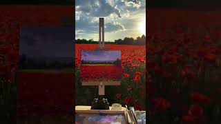 The poppy field / Plein air painting