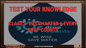 CLASS 5  EVS CHAPTER 6 EVERY DROP COUNTS