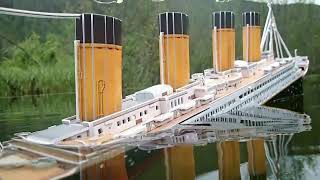 Cardboard Titanic Model sinks