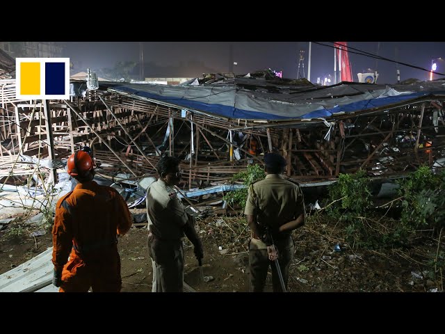 Giant hoarding collapse kills 14 in Mumbai class=