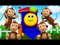 Боб пять маленьких обезьян | боб звериная песня | Five  Little Monkeys | Bob The Train Russia