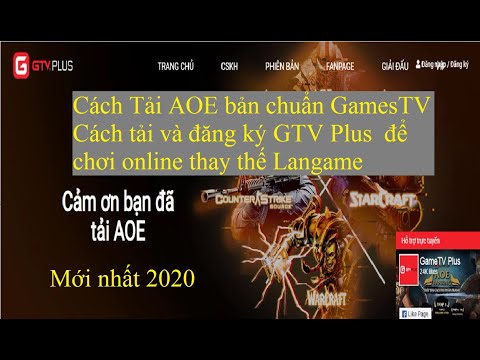 Video Cách tải aoe và gtv plus để chơi online 2020 - youtube