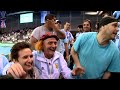 The Argentine fans make some noise...