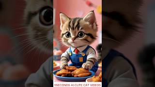 Cute Little Kitten Eating Chicken 5Days