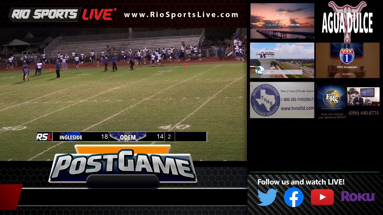 Odem vs Ingleside Football 8 28 2020 YouTube