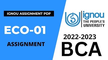 ECO-01 Solved Assignment BCA 1st Semester 2022 - 2023  IGNOU