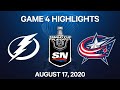 NHL Highlights | 1st Round, Game 4: Lightning vs. Blue Jackets – Aug. 17, 2020