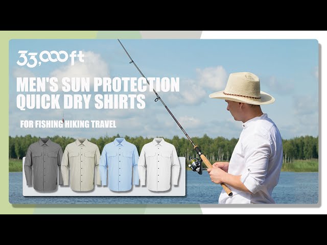 Men's Long Sleeve Sun Protection Shirt UPF 50+ UV Quick Dry Cooling Fishing  Shirts for Travel Safari 