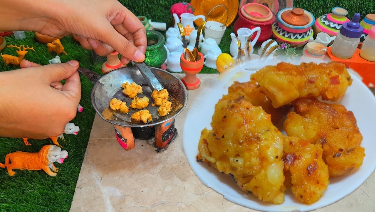 Mini Pakora Machine Easy & new style Miniature potato & chicken pakora | Miniature Food ...