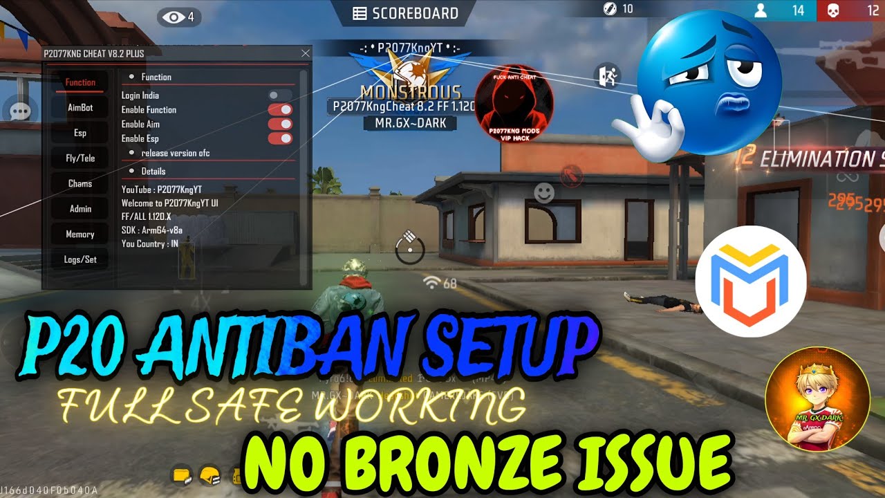 P20 NEW ANTIBAN SETUP, VIRTUAL MASTER ANTIBAN SETUP FOR NON ROOT DEVICE, NEW UPDATED MOD MENU FFMAX