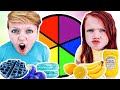 EATING ONE COLOR For 24 HRS! MYSTERY Wheel!!