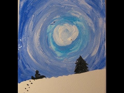 winter-silhouette:-a-preschool/early-elementary-painting-lesson