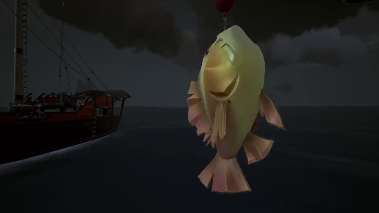 Sea of thieves: Catching a Forsaken Devilfish Trophy version. 